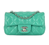 Mini Rectangle Flap, &pound;2,600, Handbags, Green, Lambskin Leather, Front view